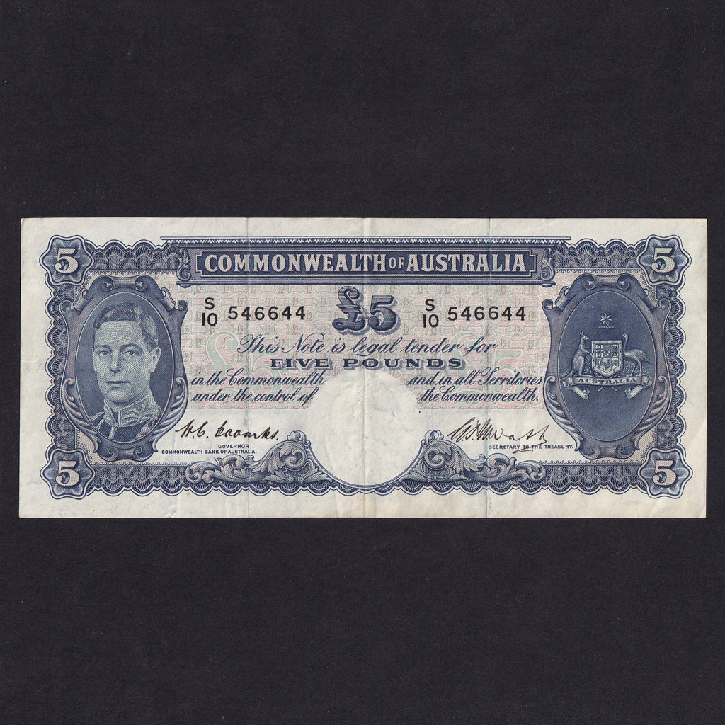Australia (P27c) £5, KGVI, Coombs/ Watt, S10 546644, VF