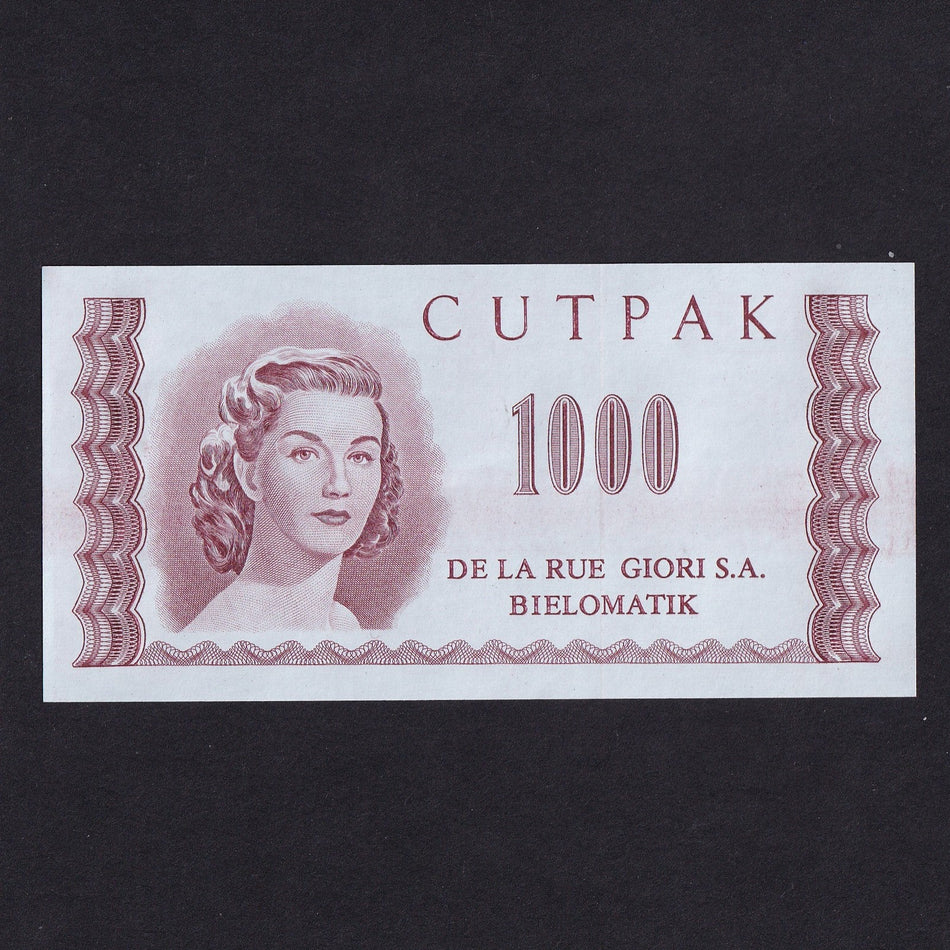 Promotional - De La Rue Giori S.A., 1000, with UV fibres and metal thread, UNC