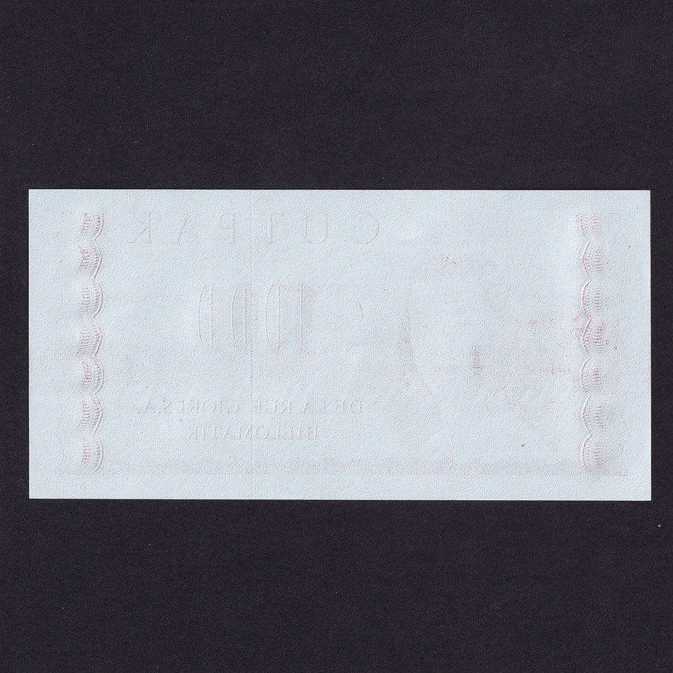 Promotional - De La Rue Giori S.A., 1000, with UV fibres and metal thread, UNC