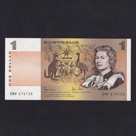 Australia (P42d) $1, Johnston/ Stone, QEII, A/UNC