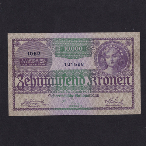Austria (P85) 10,000 Kronen, 2nd January 1924, 1062, Good EF