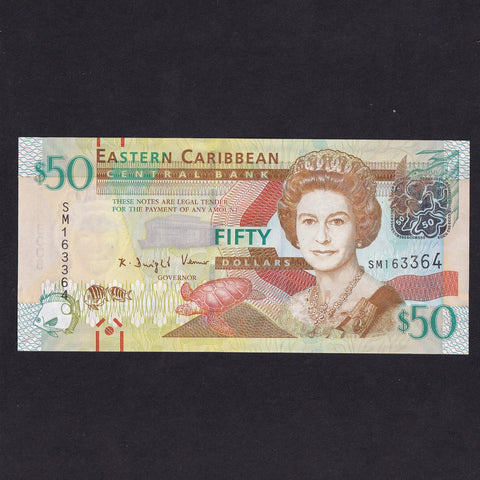 East Caribbean (P54a) $50, 2012, QEII, narrow segmented thread, UNC