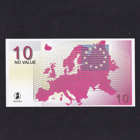 Promotional - De La Rue, counting machine test note for 10 Euros, NO VALUE, UNC