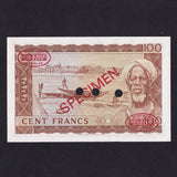Mali (P7s) 100 Francs specimen, 22nd September 1960, G1 000000, UNC