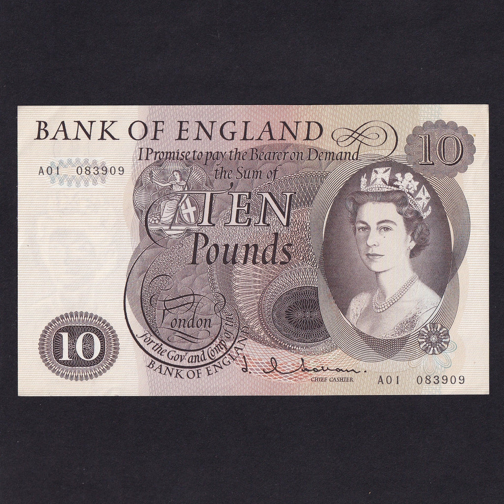 Bank of England (B299) Hollom, £10, A01 083909, EF