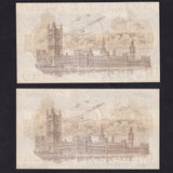 Treasury Series (T16) Bradbury, £1 pair in sequence, 3rd issue, C82 027406/7, Good EF/ UNC