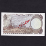 Jersey (P12bs) £5 specimen, L. May, KB000000, UNC