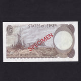 Jersey (P12bs) £5 specimen, L. May, HB000000, UNC