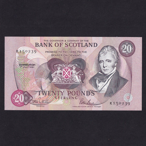 Scotland (P118) Bank of Scotland, £20, K150239, this is note 239 as series starts 150,000, Pattullo/ Burt, PMS BA119, UNC
