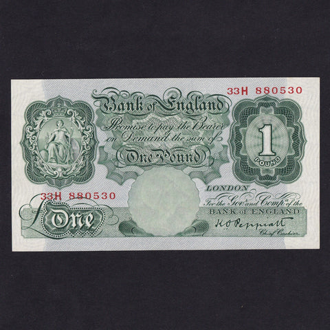 Bank of England (B238) Peppiatt, £1, pre-war, unthreaded, 33H, Good EF