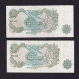 Bank of England (B306p) Fforde £1 & Page £1 pair, S57M 825282 & S57M 825283, Good EF
