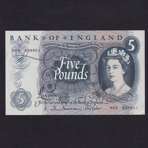 Bank of England (B297) Hollom, £5, N88, Good EF