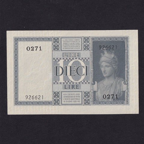 Italy (P25a) 10 Lire, XIII 1935, Grassi, Collari, Porena signatures, UNC
