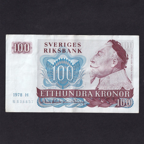 Sweden (P54c) 100 Kroner, 1978, King Gustav II, VF