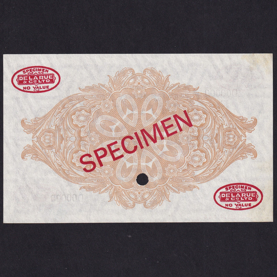 Falkland Islands (P10a) 50p specimen, 1969, QEII, D00000, mount traces reverse overwise A/UNC