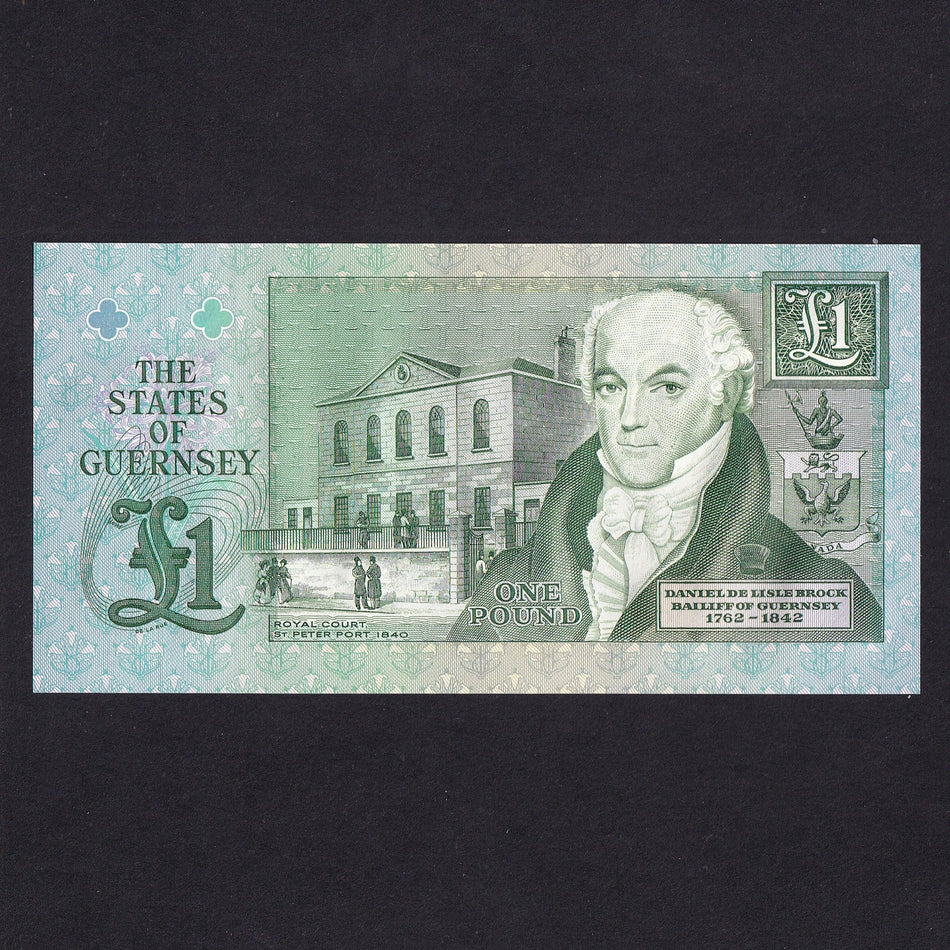 Guernsey (P52b) £1, 1993-2001, Trestain signature, but R99996x, last of prefix, UNC
