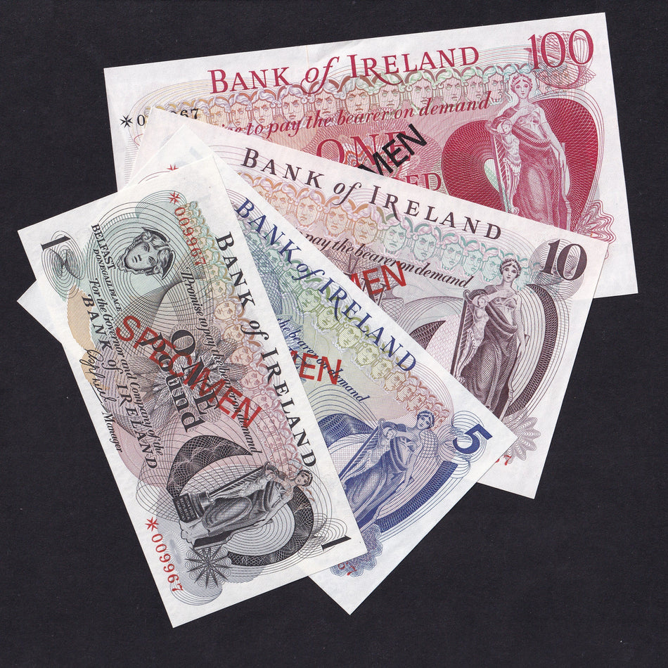 Ireland (PSC1) Bank of Ireland, £1, £5, £10 & £20 specimen set, 1978, Franklin Mint, set no.9967, A/UNC
