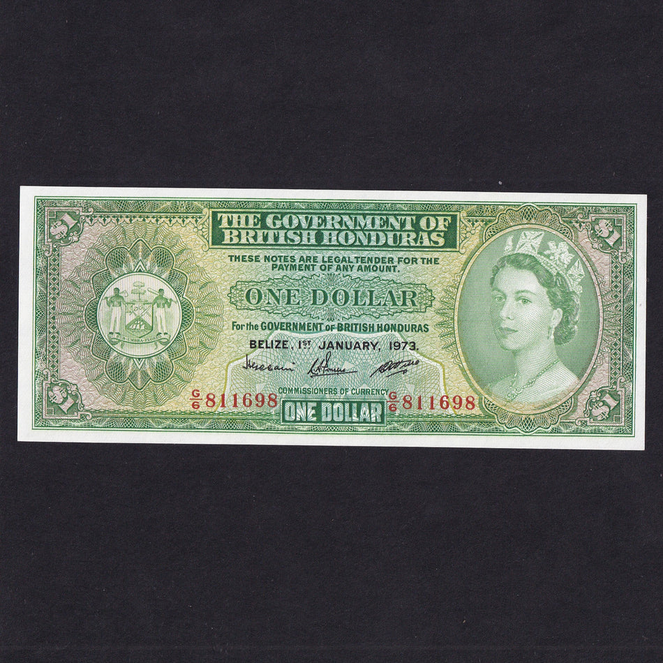 British Honduras (P28c) $1, 1st January 1973, G/6 811698, UNC