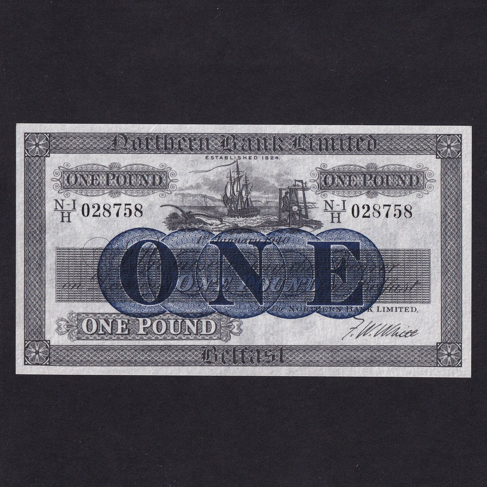 Northern Ireland (P178b) Northern Bank, £1, 1940, NI/H 028758, NR68, UNC