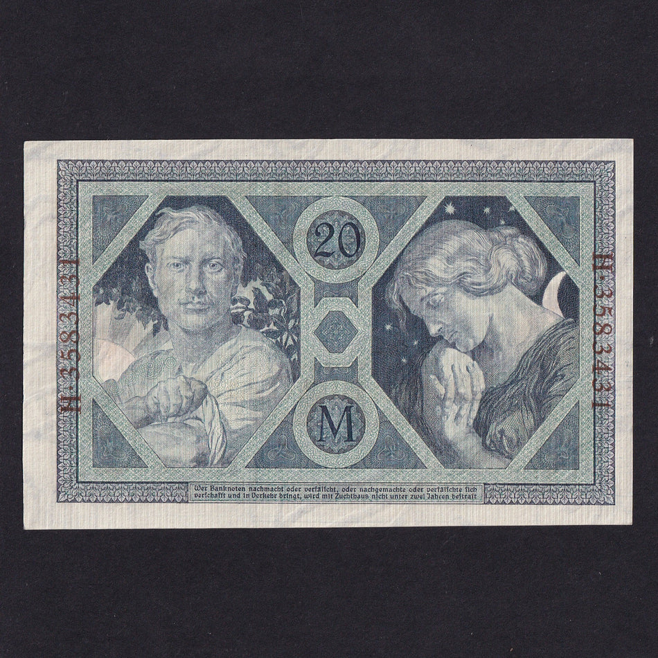 Germany (P63) 20 Marks, 1915, Good EF