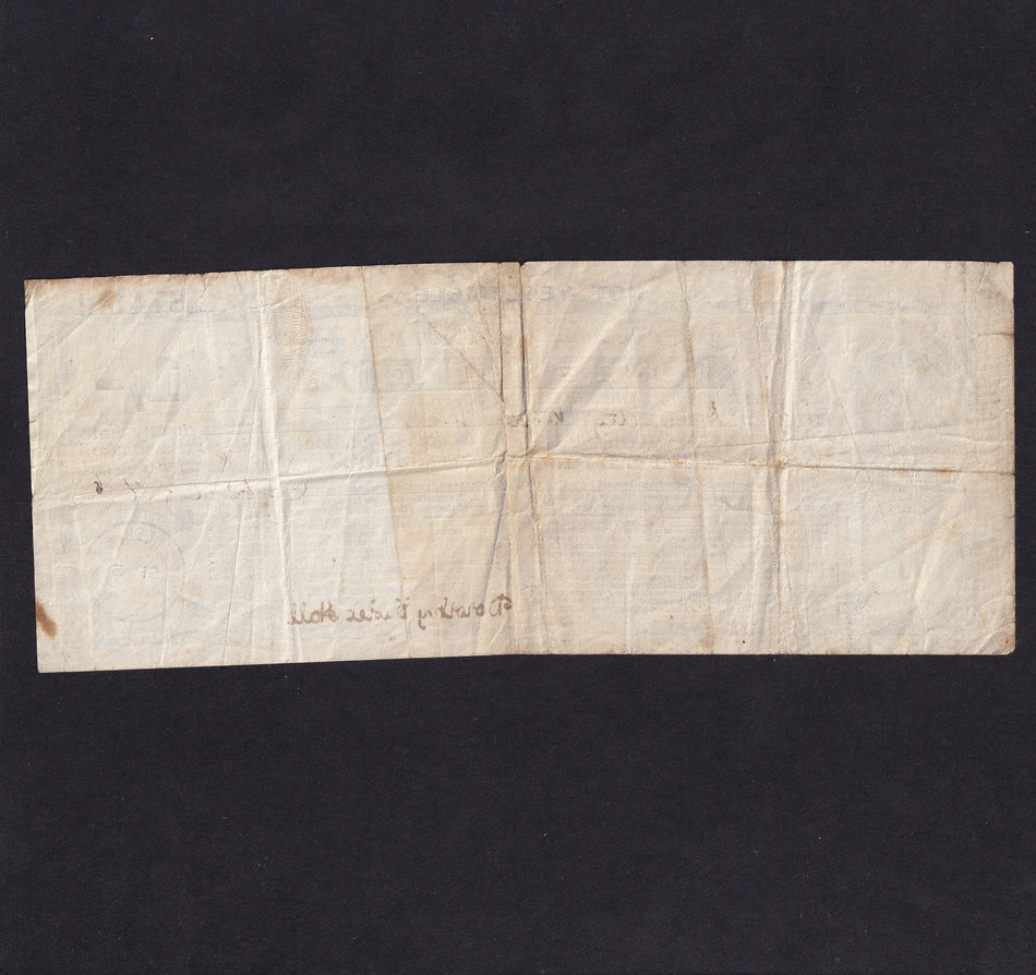 British postal order, 1 Shilling, 1895, Victoria, 3rd series, A39 874111, Threadneedle Street, VG