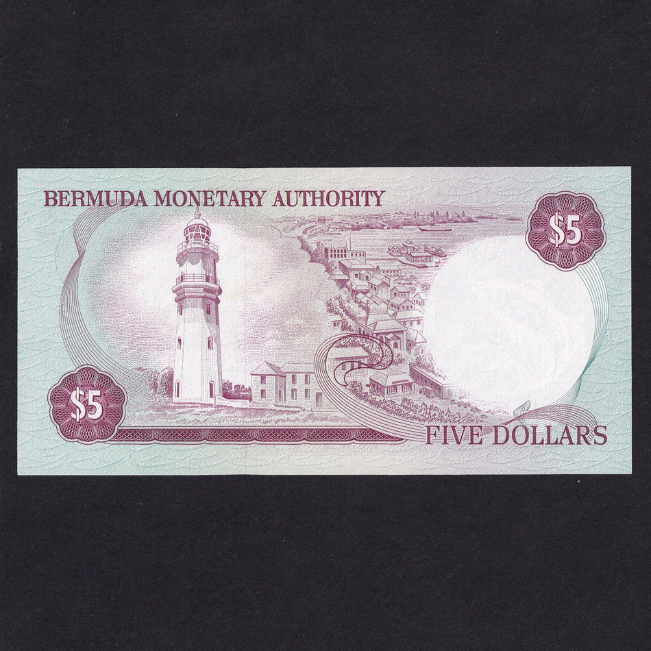 Bermuda (P29c) $5, 1st January 1986, Bermuda Monetary Authority, A/2 200109, signature 6 but note number 109 as this signature starts on 200000, UNC