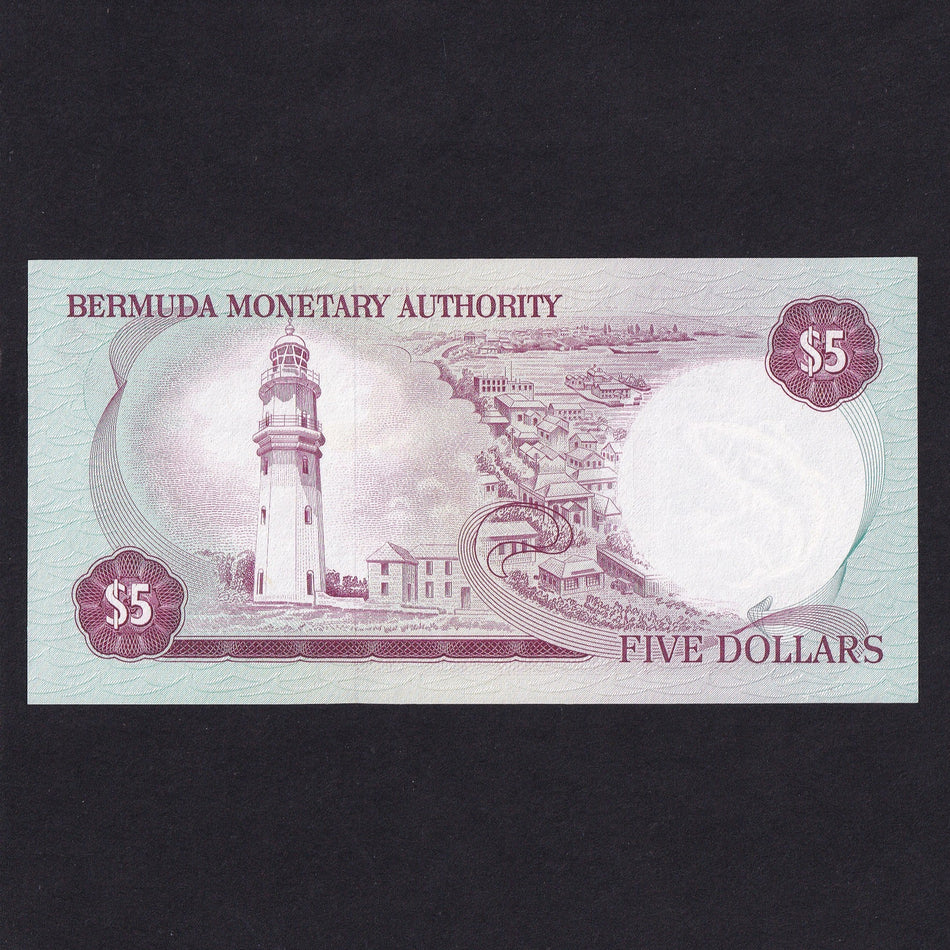 Bermuda (P29c) $5, 1st January 1986, Bermuda Monetary Authority, A/2 200110, signature 6 but note number 110 as this signature starts on 200000, UNC