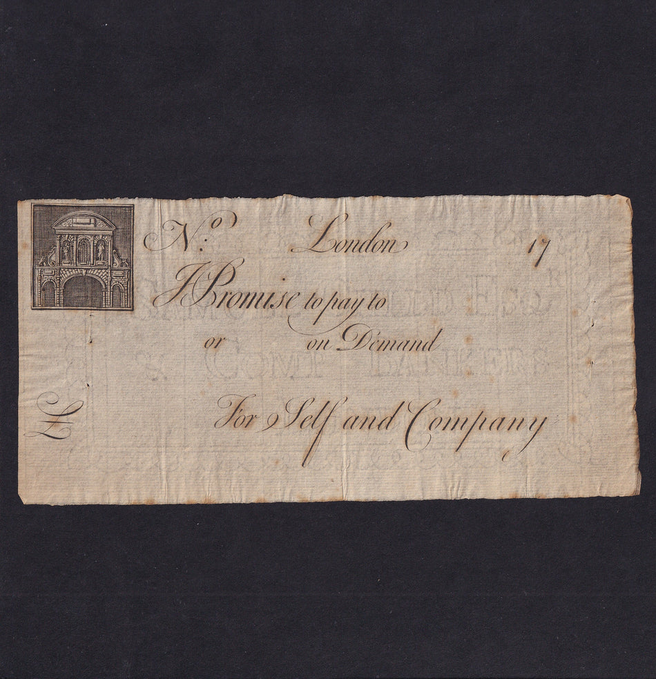 Childs Bank, unissued, for Self & Company, Outing 2512u, slight rust, pinholes, EF