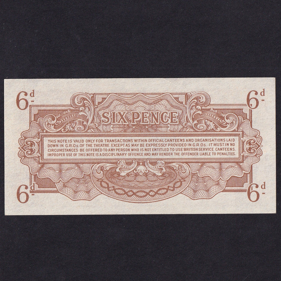 British Armed Forces (PM10) 6 Pence, 1946, 1st series, Good EF