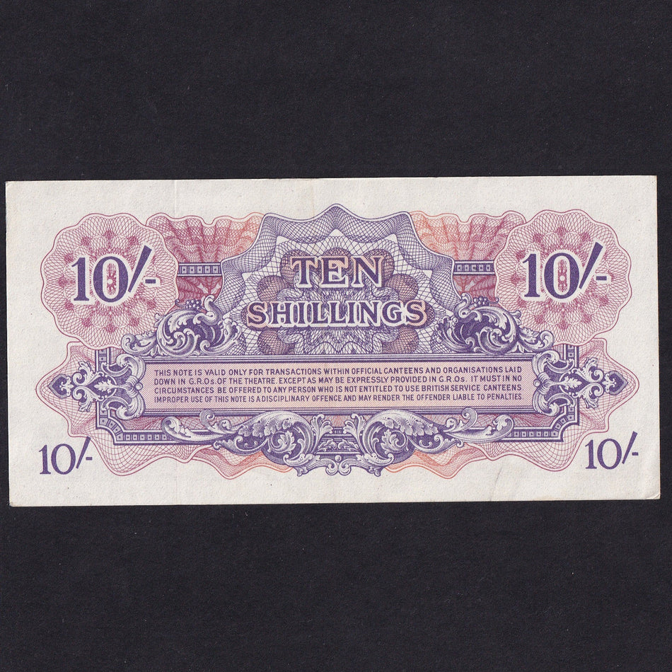 British Armed Forces (PM14a) 10 Shillings, 1946, 1st series, B/1 305603, Good EF