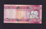 South Sudan (P.6) 5 Sudanese Pounds, 2011, UNC