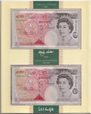 Bank of England (C145) Kentfield & Lowther £50 pair, B377 Kentfield H99 999899 & Lowther J01 999899, in presentation folder, UNC