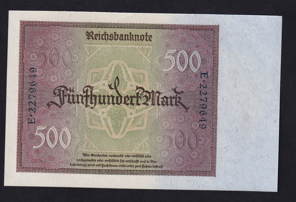 Germany (P.73) 500 Mark, 1922, J. Mayer, UNC