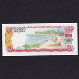 Bahamas (P28a) $3, QEII, Bahamas Monetary Authority, UNC