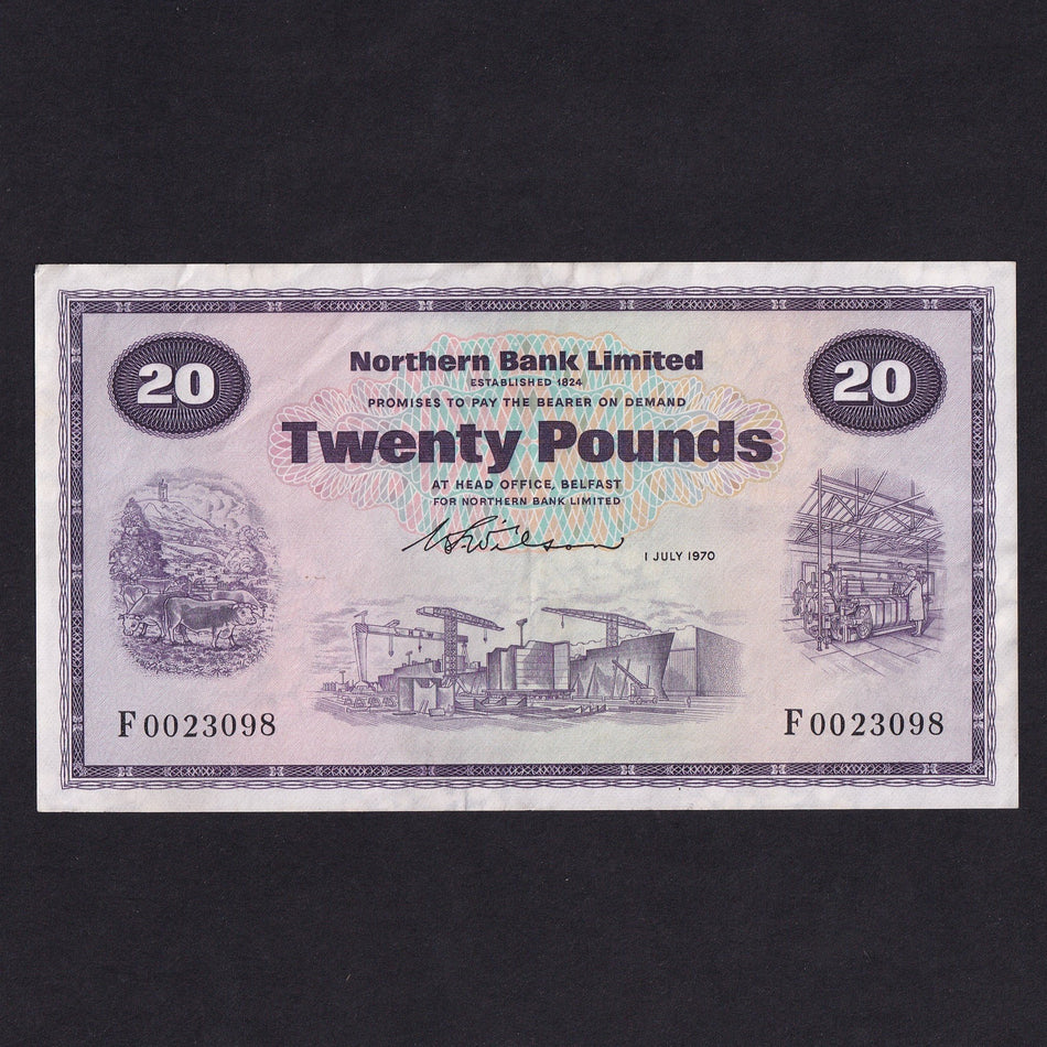 Northern Ireland (P190a) £20, 1st July 1970, Northern Bank Limited, Wilson signature, PMI NR101, VF