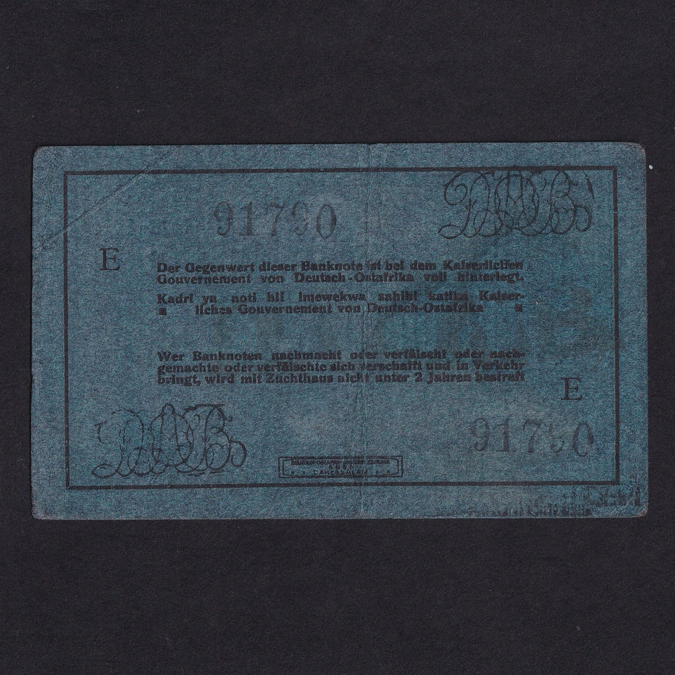 German East Africa (P35) 5 Rupien, 1st November 1915, Berendt-Fruh Ling signature with DOAB Ross.921A, Good VF