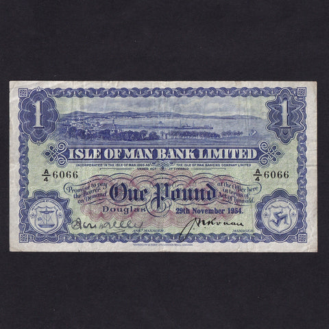 Isle of Man (P.6c) Isle of Man Bank Limited, £1, 1st December 1953, A/4 6066, Ronan/ Kelly signatures, M281, A/VF