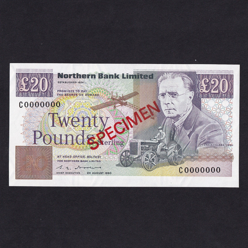Northern Ireland (P195s) Northern Bank Limited, £20 specimen, 24th August 1990, C000000, UNC