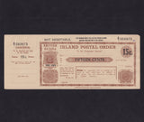 British Guiana, 15 Cents Inland Postal Order, with counterfoil, EF