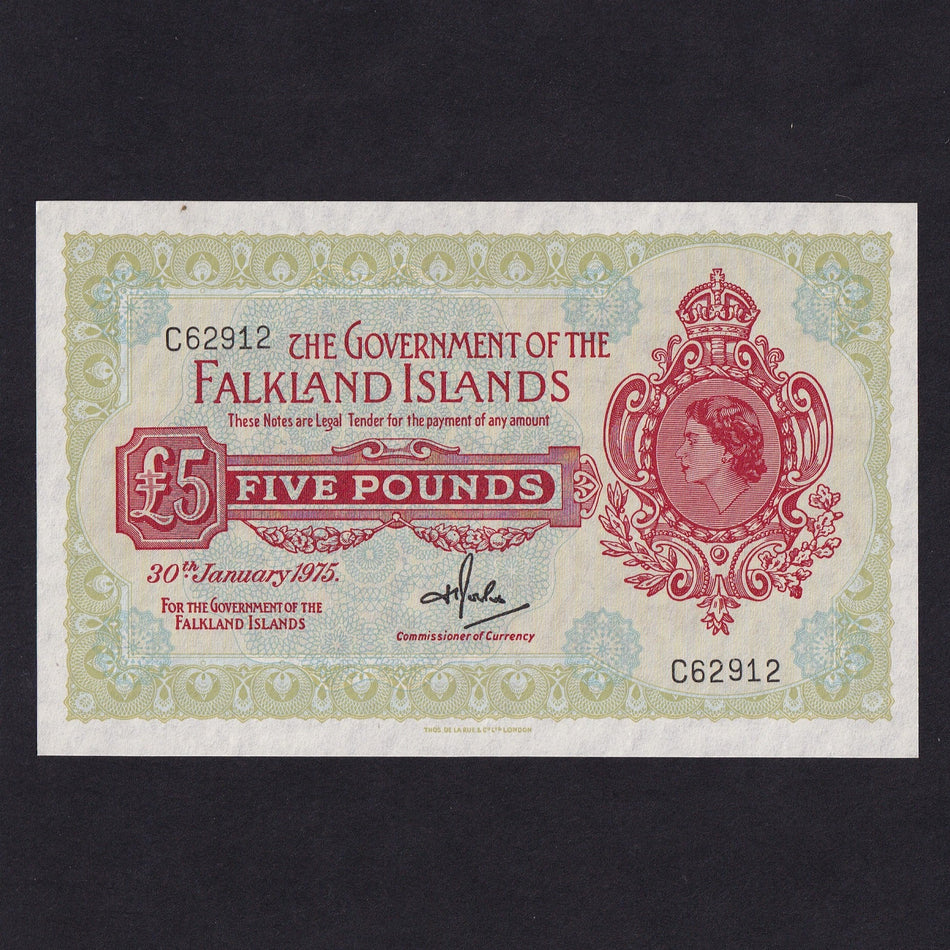 Falkland Islands (P.9b) £5, 30th January 1975, QEII, C62912, UNC