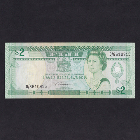 Fiji (P.87a) $2, 1988, QEII, Reserve Bank of Fiji, D/B, UNC