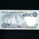 Bermuda (P28f) $1 Monetary Authority, QEII, A/7 000061, signature 5, this is note 61 of signature as series starts at A/7, UNC