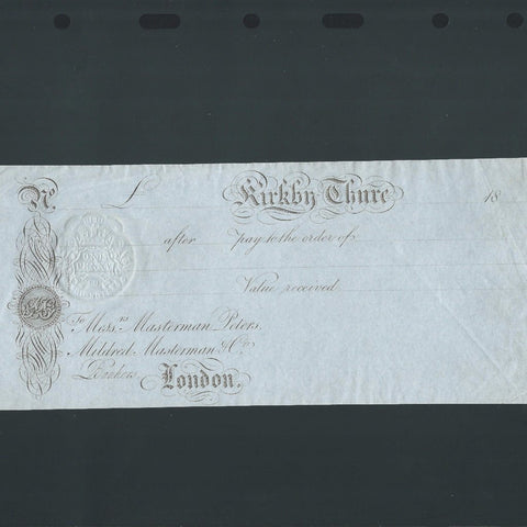 Provincial - Kirkby Thure (18xx) unissued pay to order