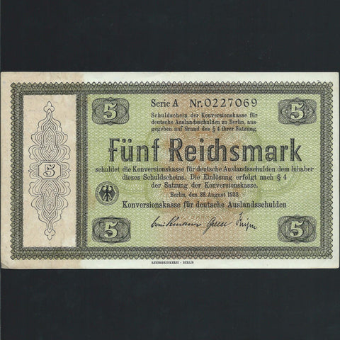 P.199 Germany 5 Reichsmark Nazi (1933) conversion bond NOT CANCELLED, UNC - Colin Narbeth & Son Ltd. - 1