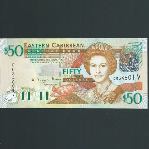 East Caribbean (P45v) $50, QEII, St. Vincent, UNC