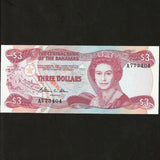 P.44 Bahamas $3 (1974) Central Bank. Allen signature, QEII. UNC - Colin Narbeth & Son Ltd. - 1
