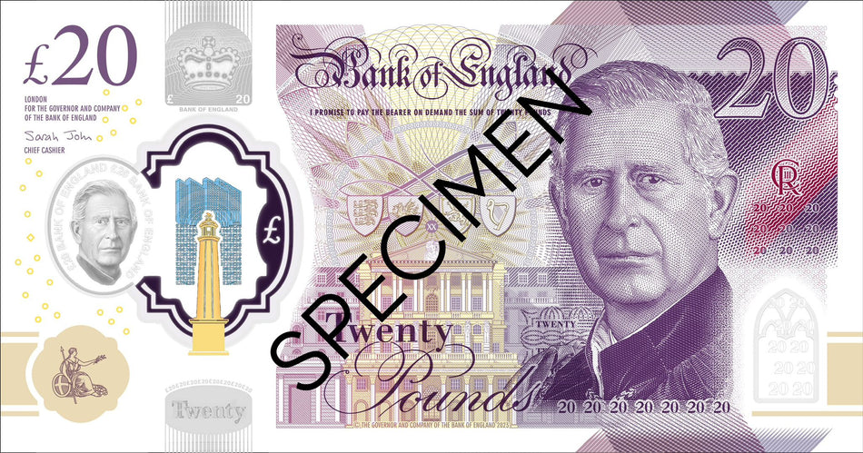 Bank of England, NEW £20, King Charles III, this is an issued note- image for display purpose only, UNC
