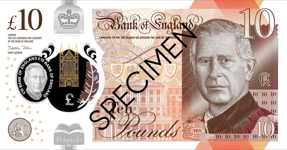 Bank of England, NEW £10, King Charles III, this is an issued note- image for display purpose only, UNC