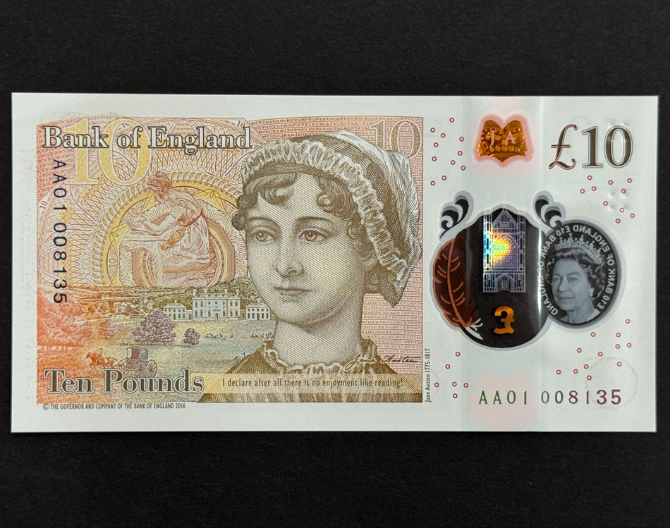 Bank of England (B415) Cleland, £10, AA01 008135, first million, UNC