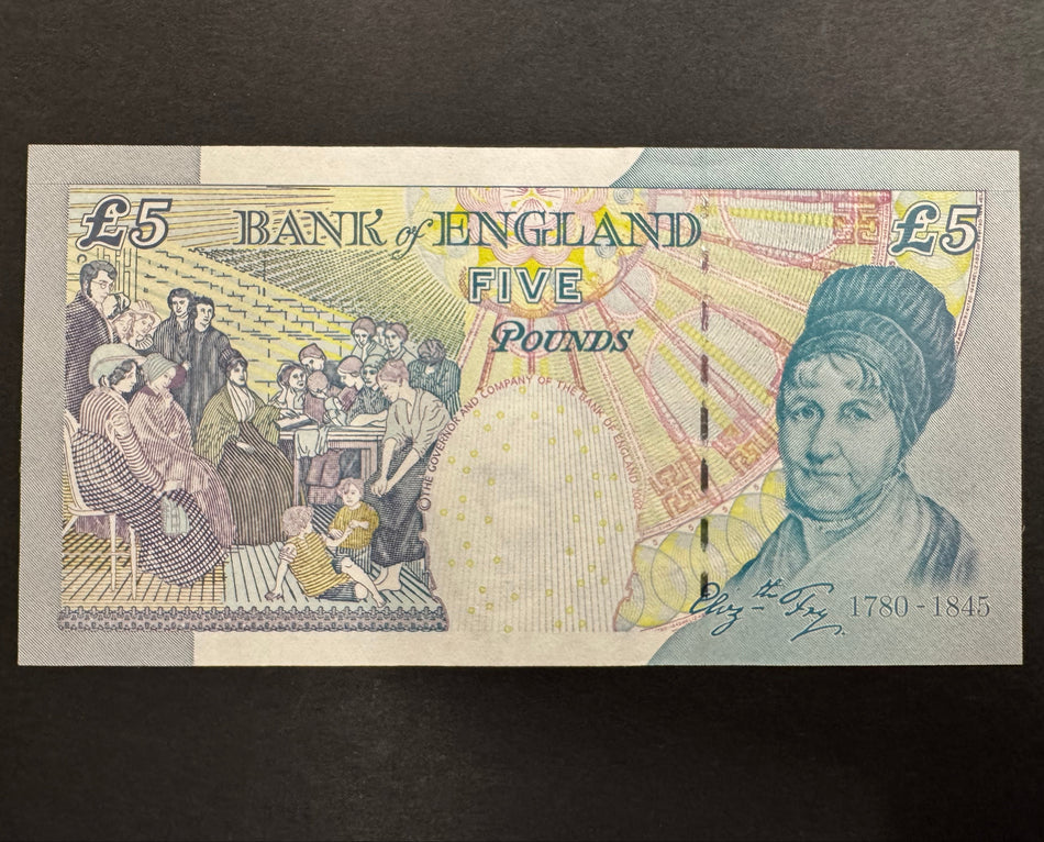 Bank of England (B393) Hollom, £5, HA01 000617, first million, UNC